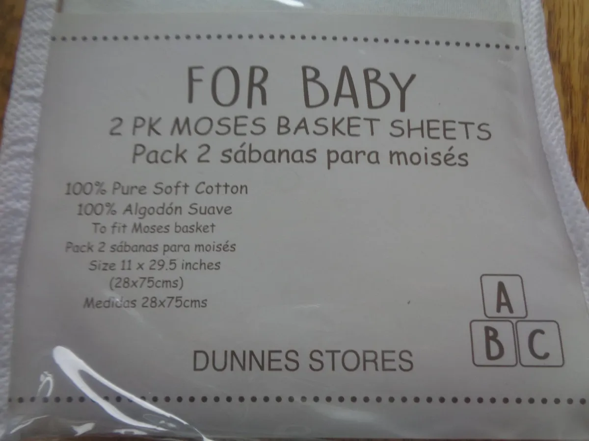 2Pk. Moses Basket Sheets for Sale - Image 3