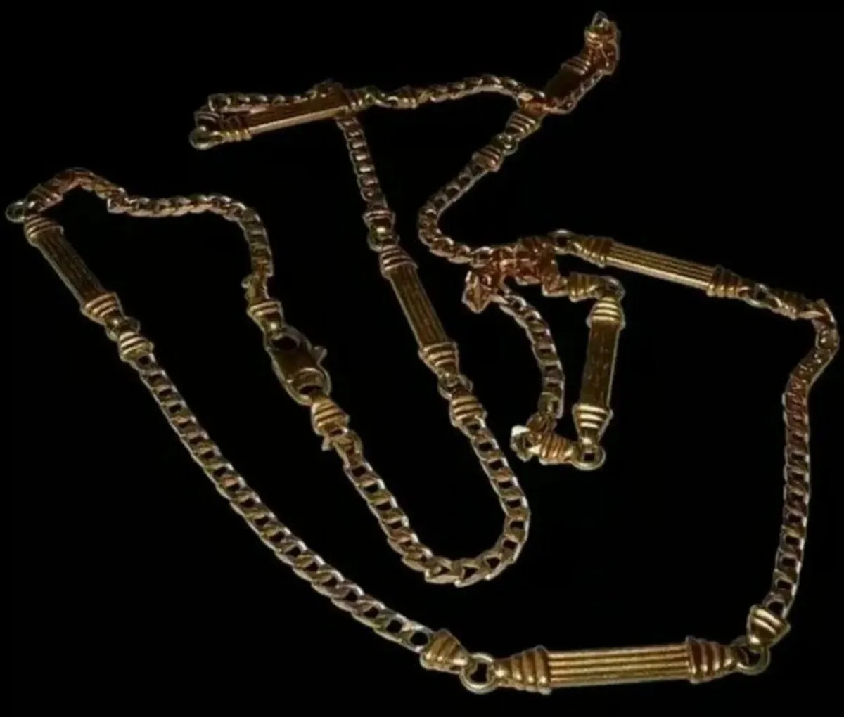 Vintage Hallmarked 9ct Gold 26" Fancy Link Chain - Image 1