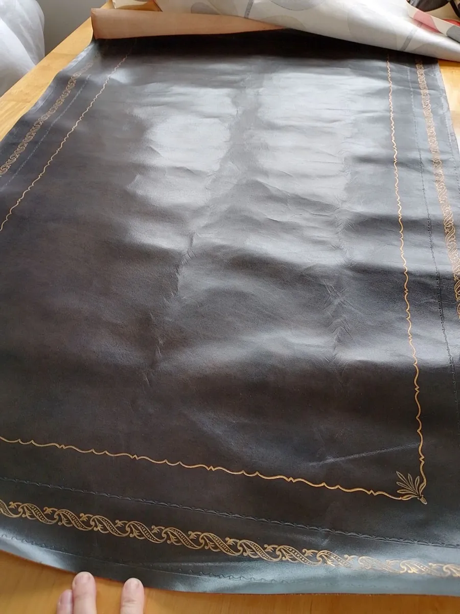 Real Leather Inlay Gold Tooling Brown/Tan - Image 3