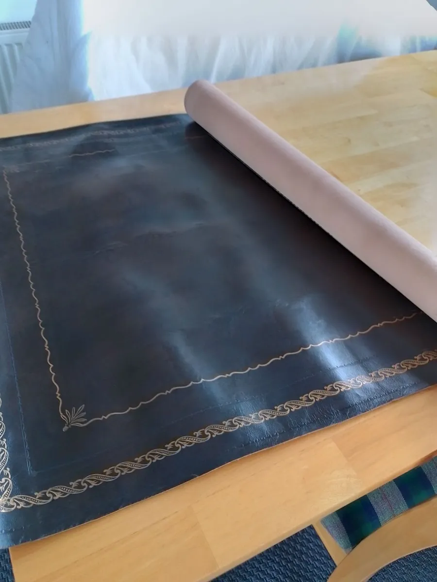 Real Leather Inlay Gold Tooling Brown/Tan - Image 1