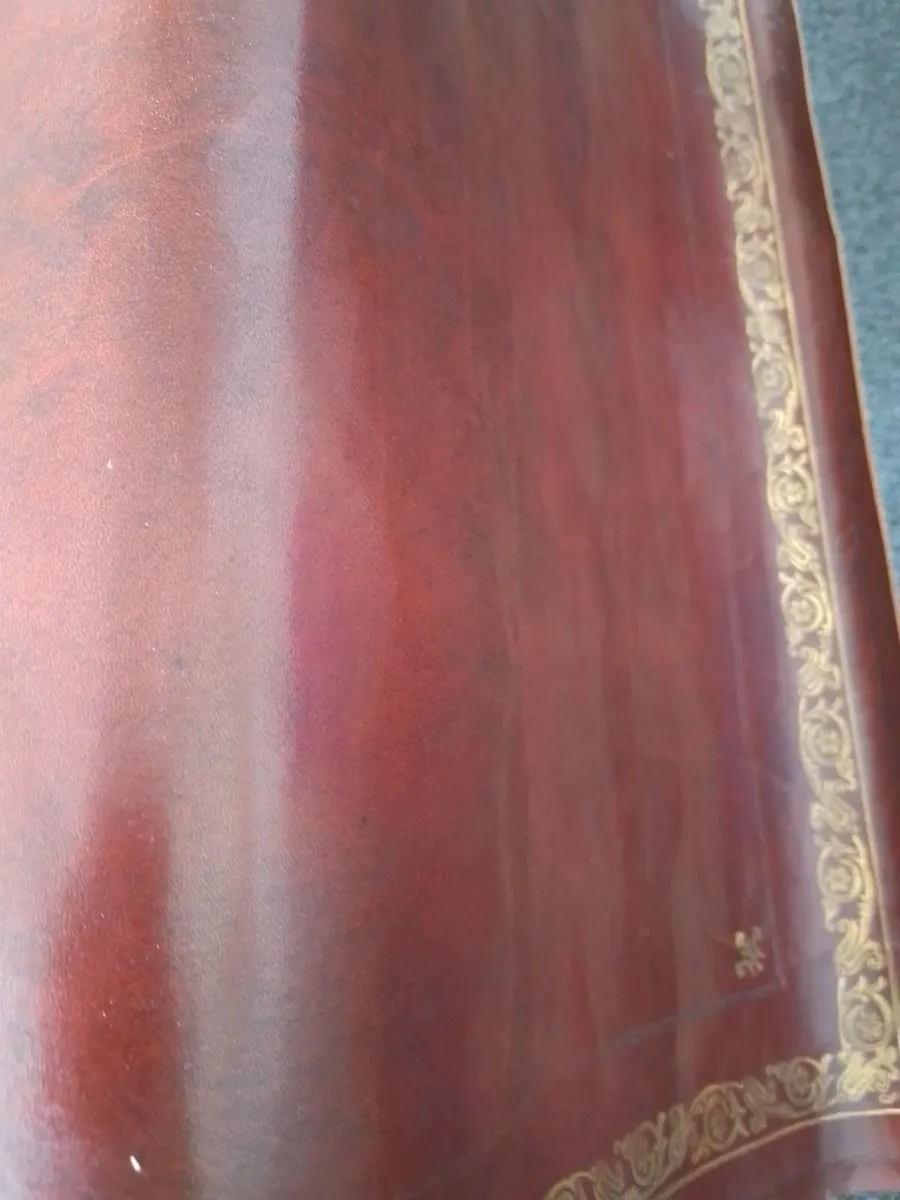 Real Leather Inlay Gold Tooling Brown/Tan - Image 4