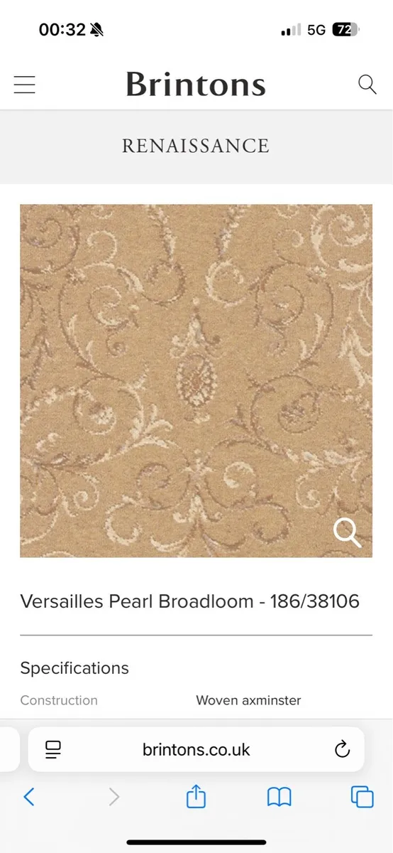 18sqm Brintons Wool Carpet For Sale - Image 1