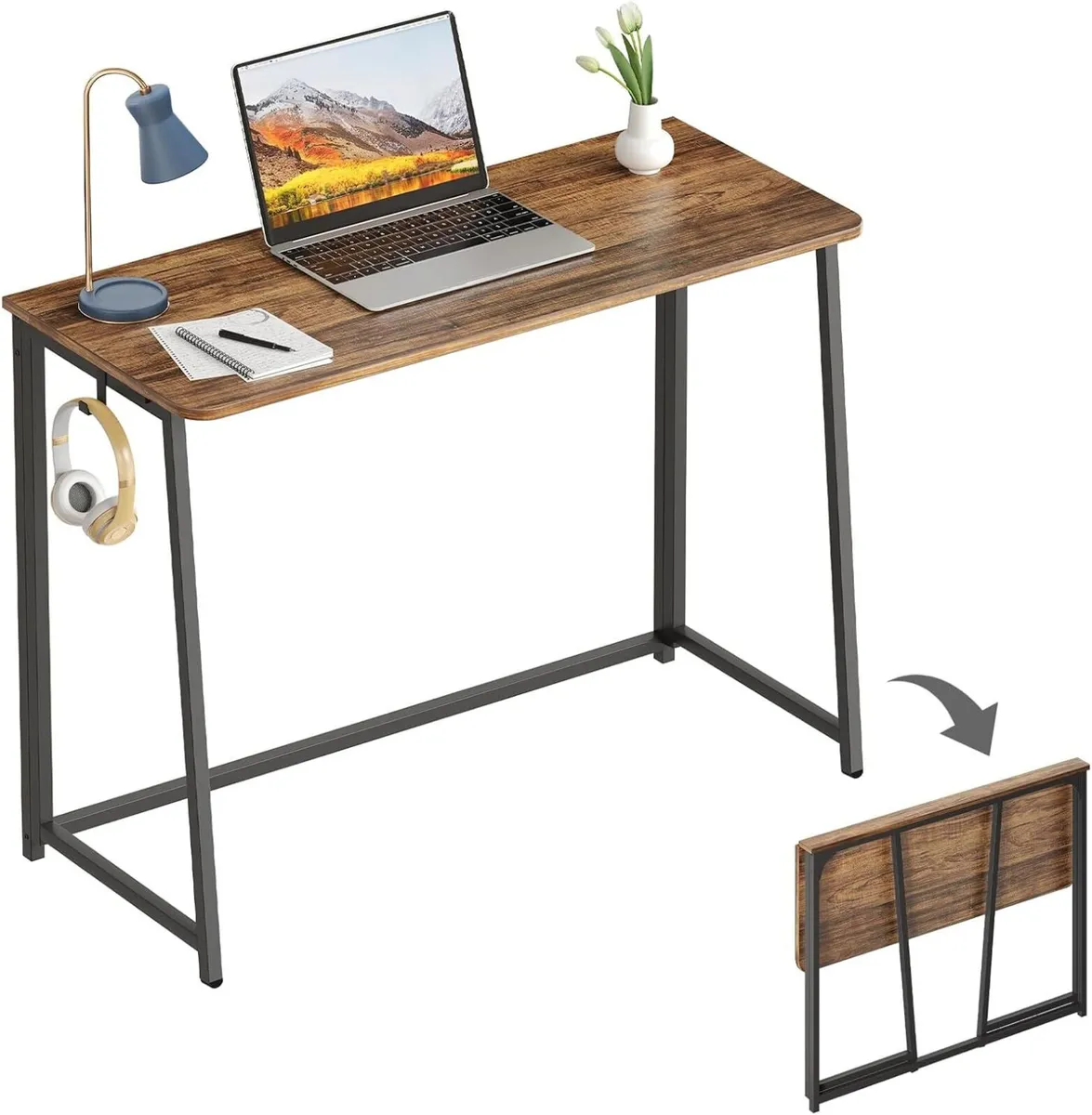 Folding Desk Small Writing Space-Saving Foldable - Image 1