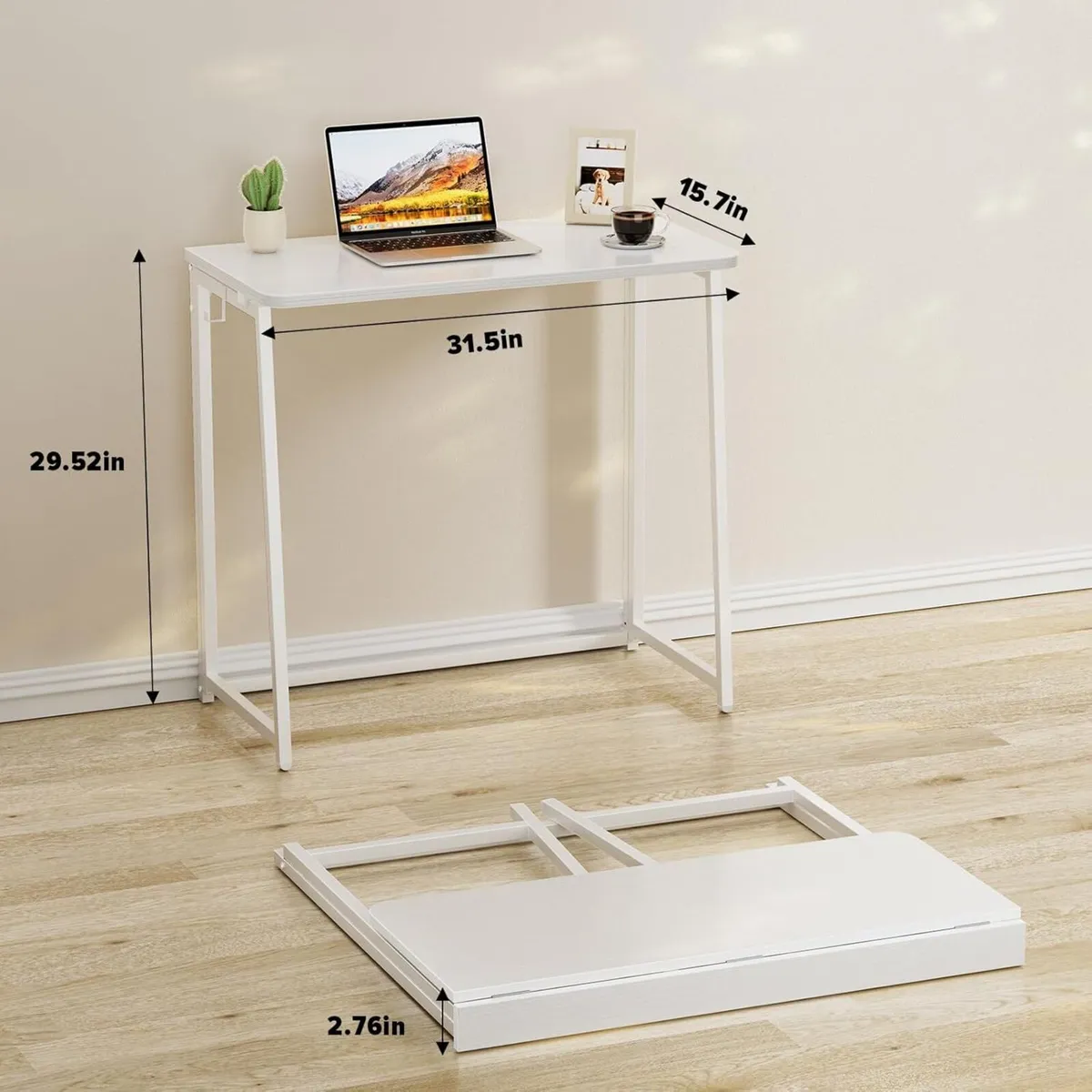 Folding Desk 80cm Small for Spaces Easy Assemble - Image 2
