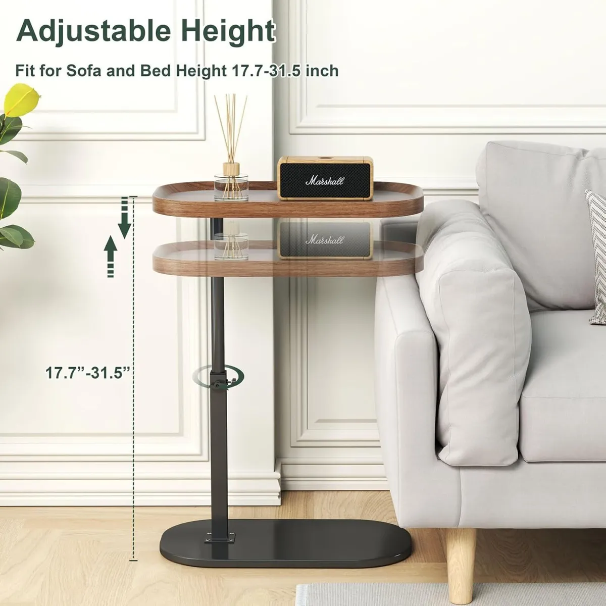 Adjustable Height C Shaped Side Table 360degreesSw - Image 2