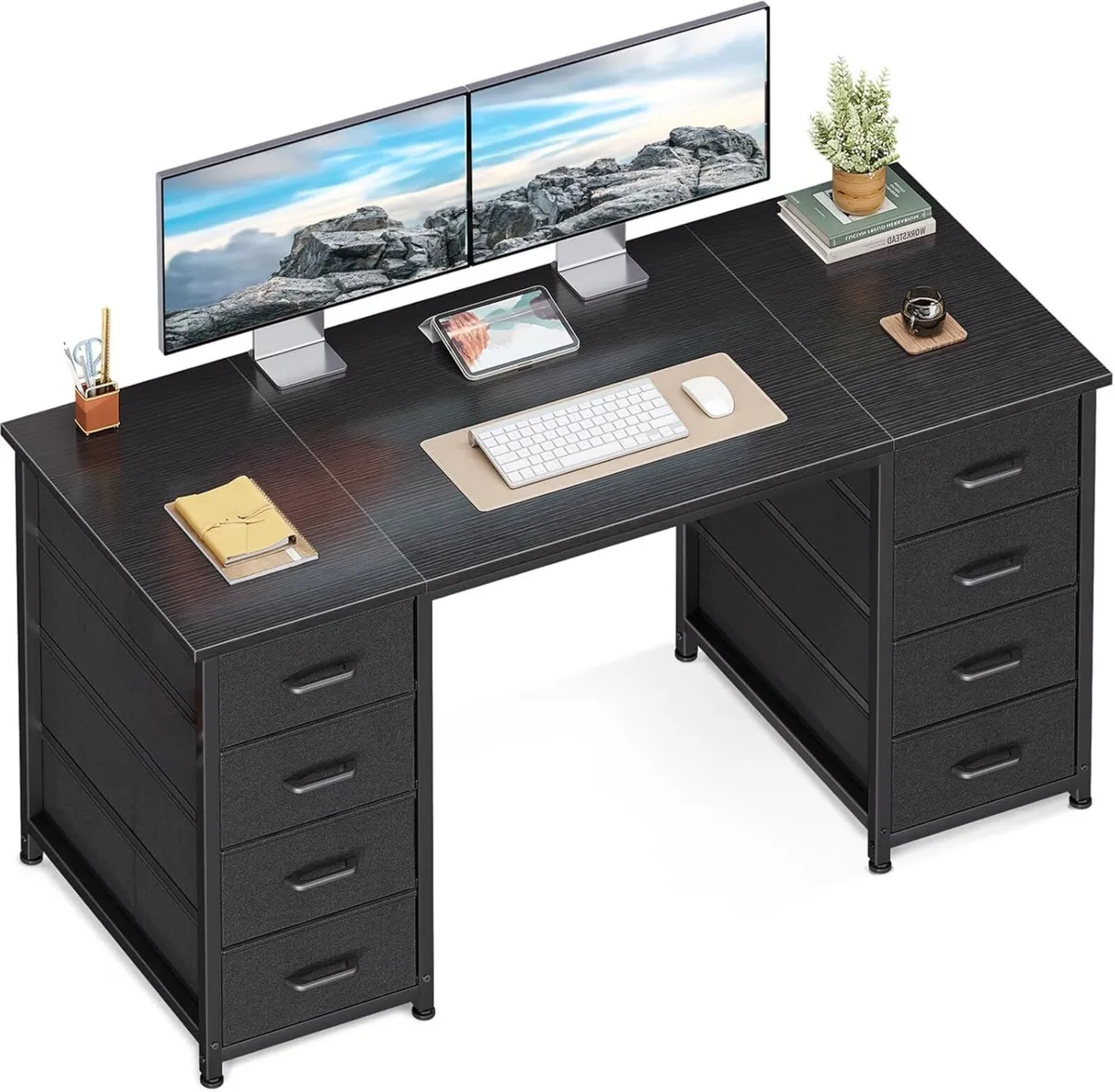 Computer Desk with Drawers 120x48cm Modern Office - Image 1