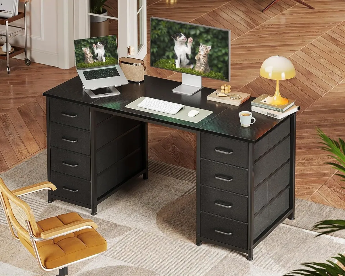 Computer Desk with Drawers 120x48cm Modern Office - Image 2