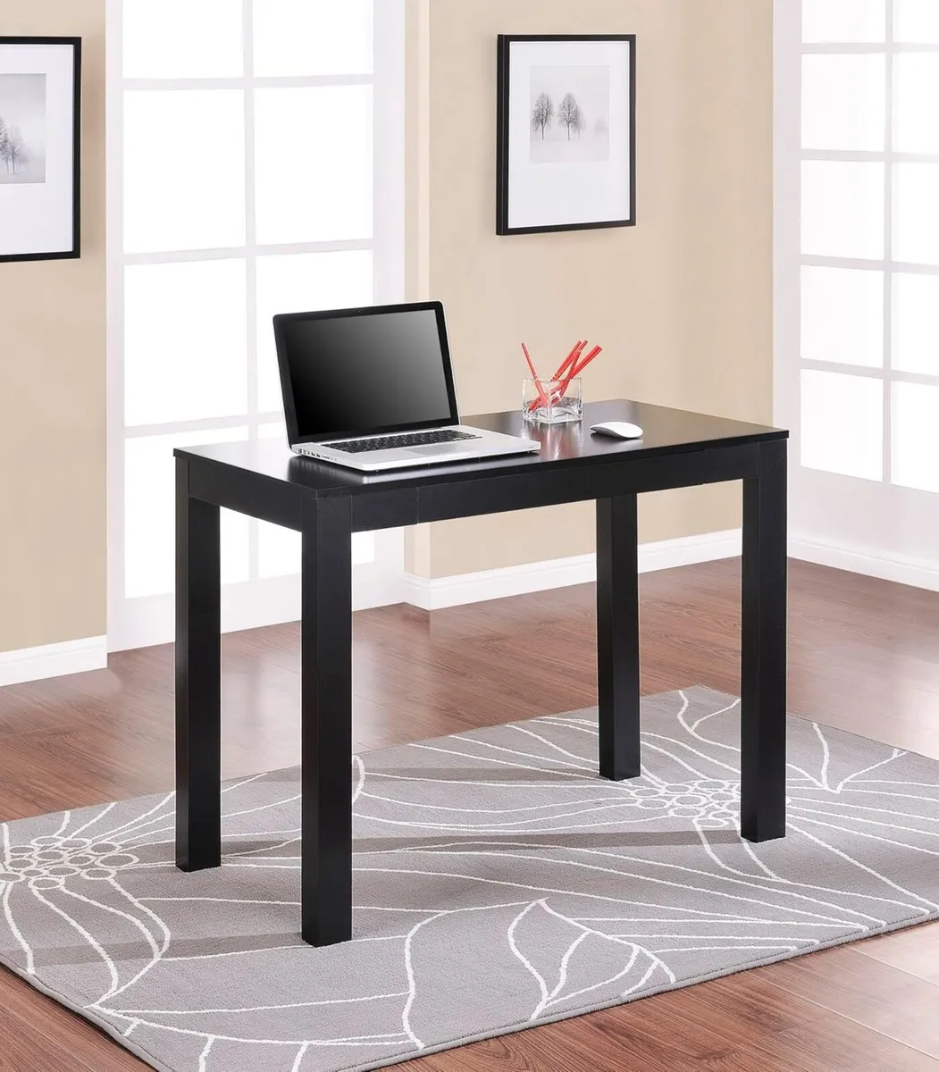 Ameriwood Parsons Computer Desk with Drawer Black - Image 2