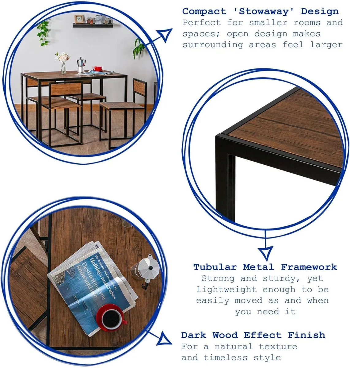 Industrial Breakfast Bar - 2 Seater Small Dining - Image 4