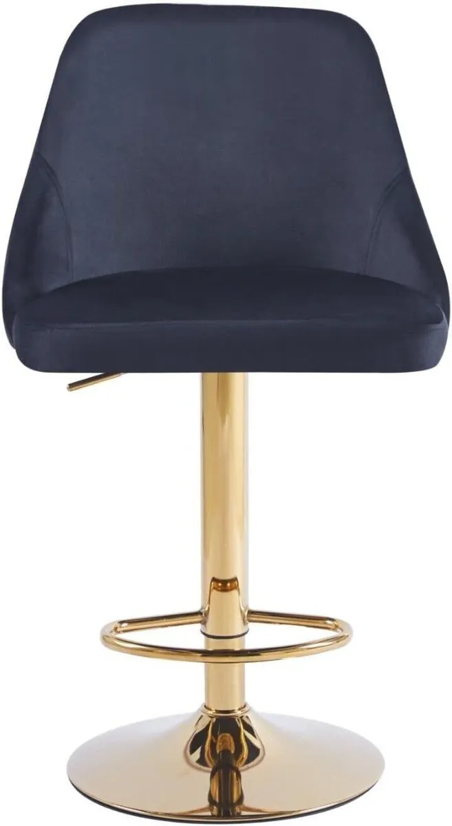 Velvet Bar Stools Set of 2 Breakfast Chairs - Image 1