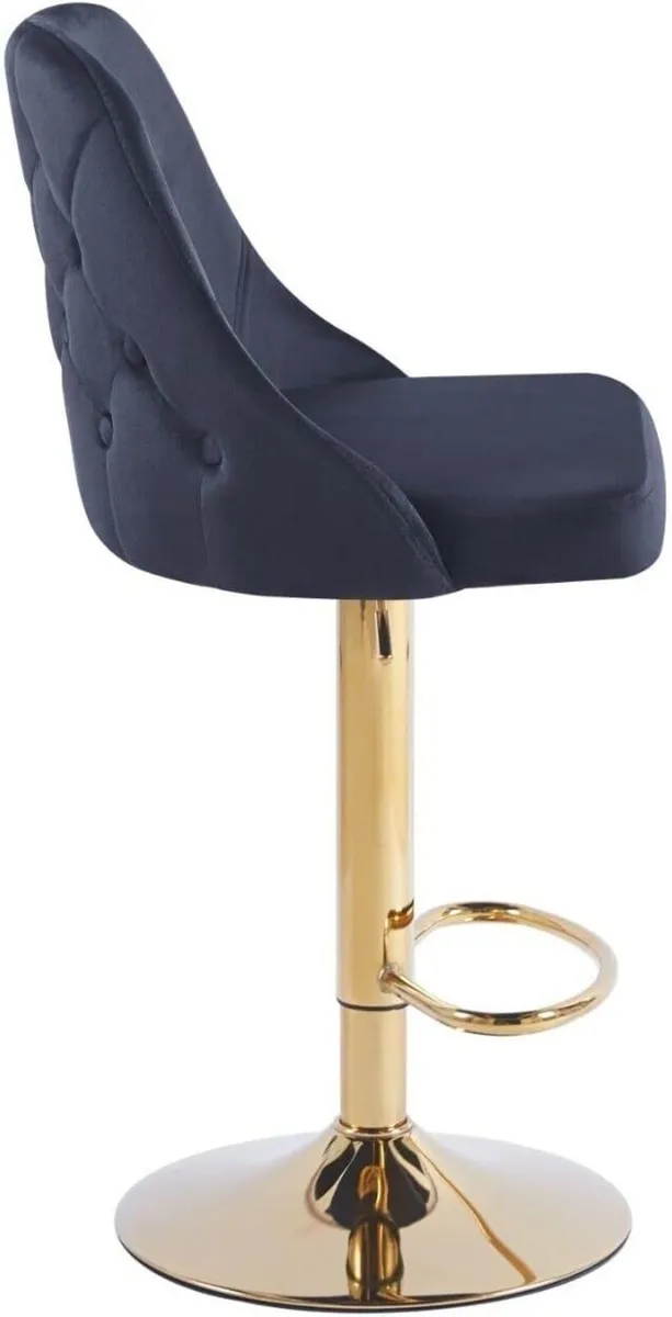 Velvet Bar Stools Set of 2 Breakfast Chairs - Image 4