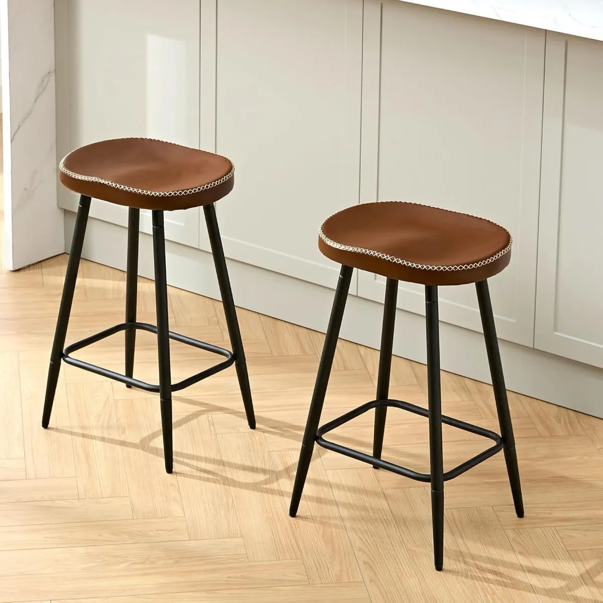 Bar Stools Set of 2 Modern 24 Counter Height - Image 1
