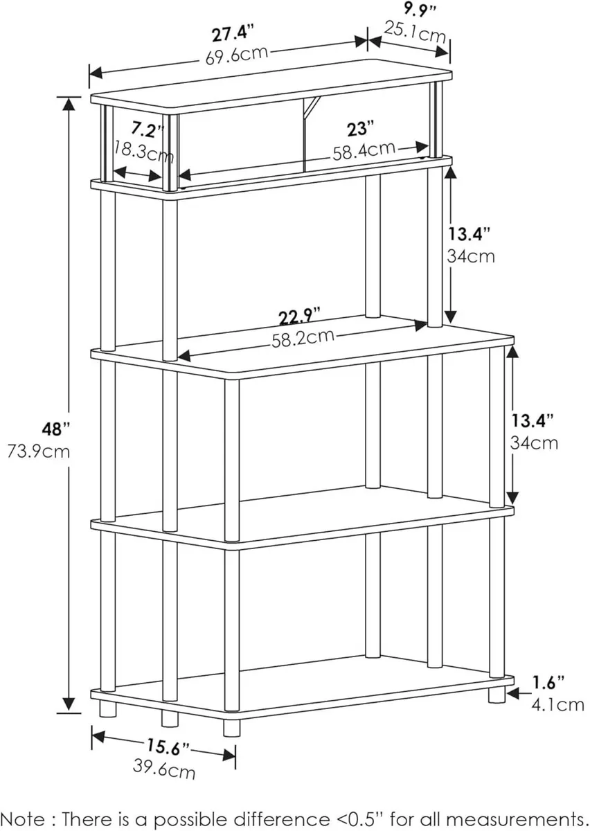 TURN-N-TUBE Coffee Bar 5-Tier Bakers Rack Kitchen - Image 3