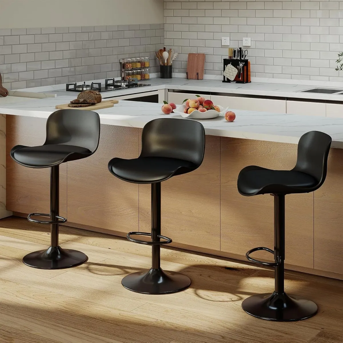 Bar stool Set of 3 360degrees swivel chair - Image 1