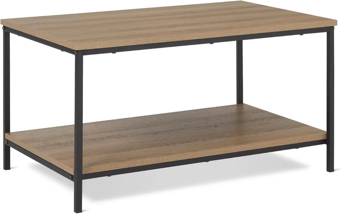 Coffee Table Rectangular with Bottom Shelf Living - Image 1