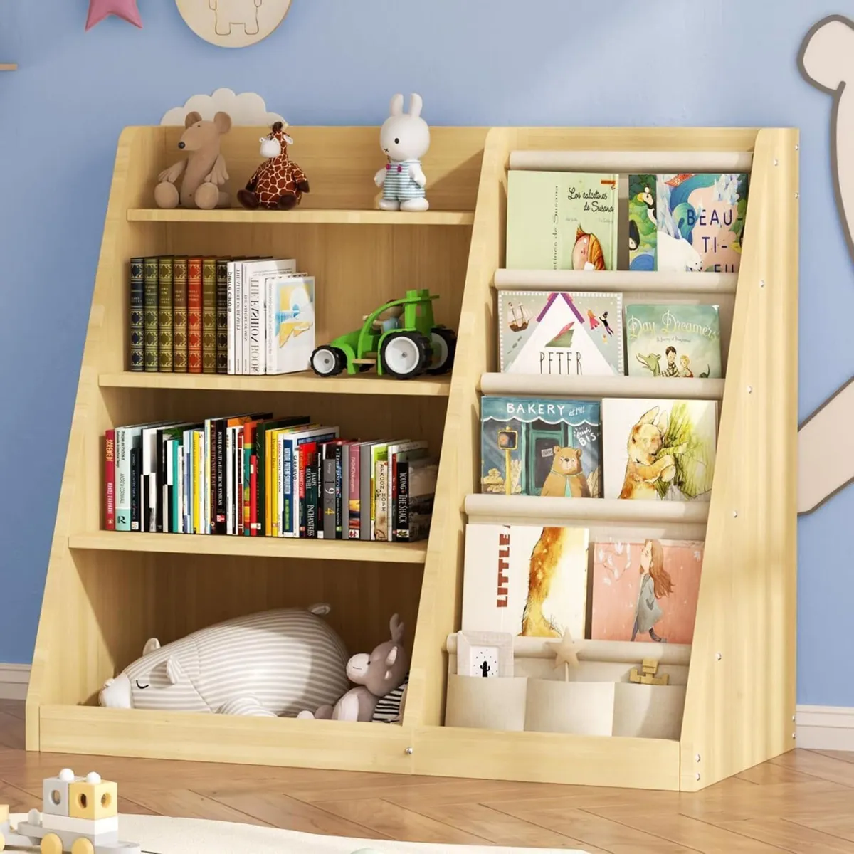 Kids Bookshelf and Toy Storage Organizer 4 Tier - Image 1