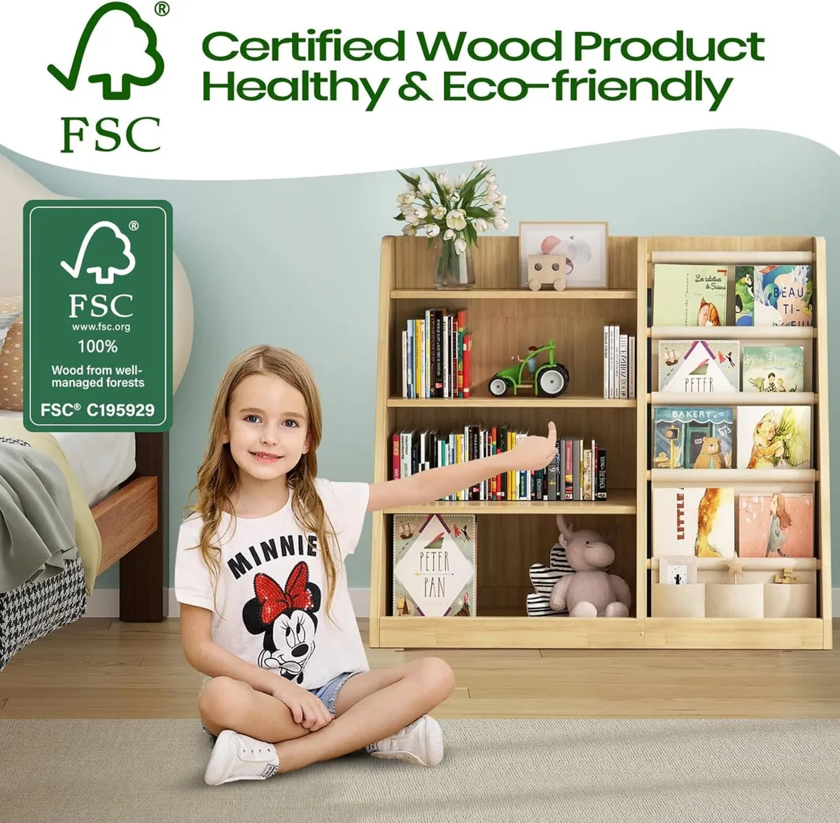 Kids Bookshelf and Toy Storage Organizer 4 Tier - Image 4