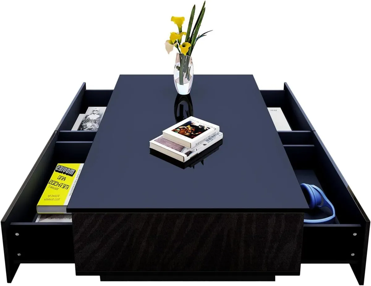 Coffee Table Centre Tea for Living Room Black - Image 4