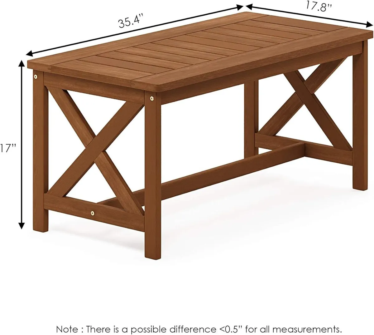 TIOMAN Patio Table Outdoor Side Coffee with X Leg - Image 2