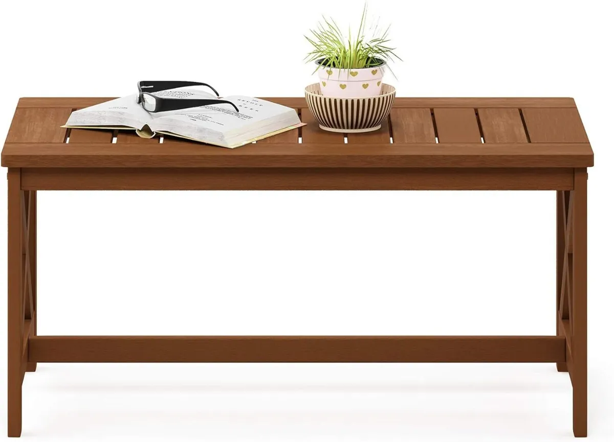 TIOMAN Patio Table Outdoor Side Coffee with X Leg - Image 3