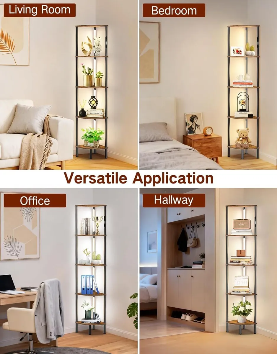 Floor Lamp with Shelves Touch Remote Control - Image 4