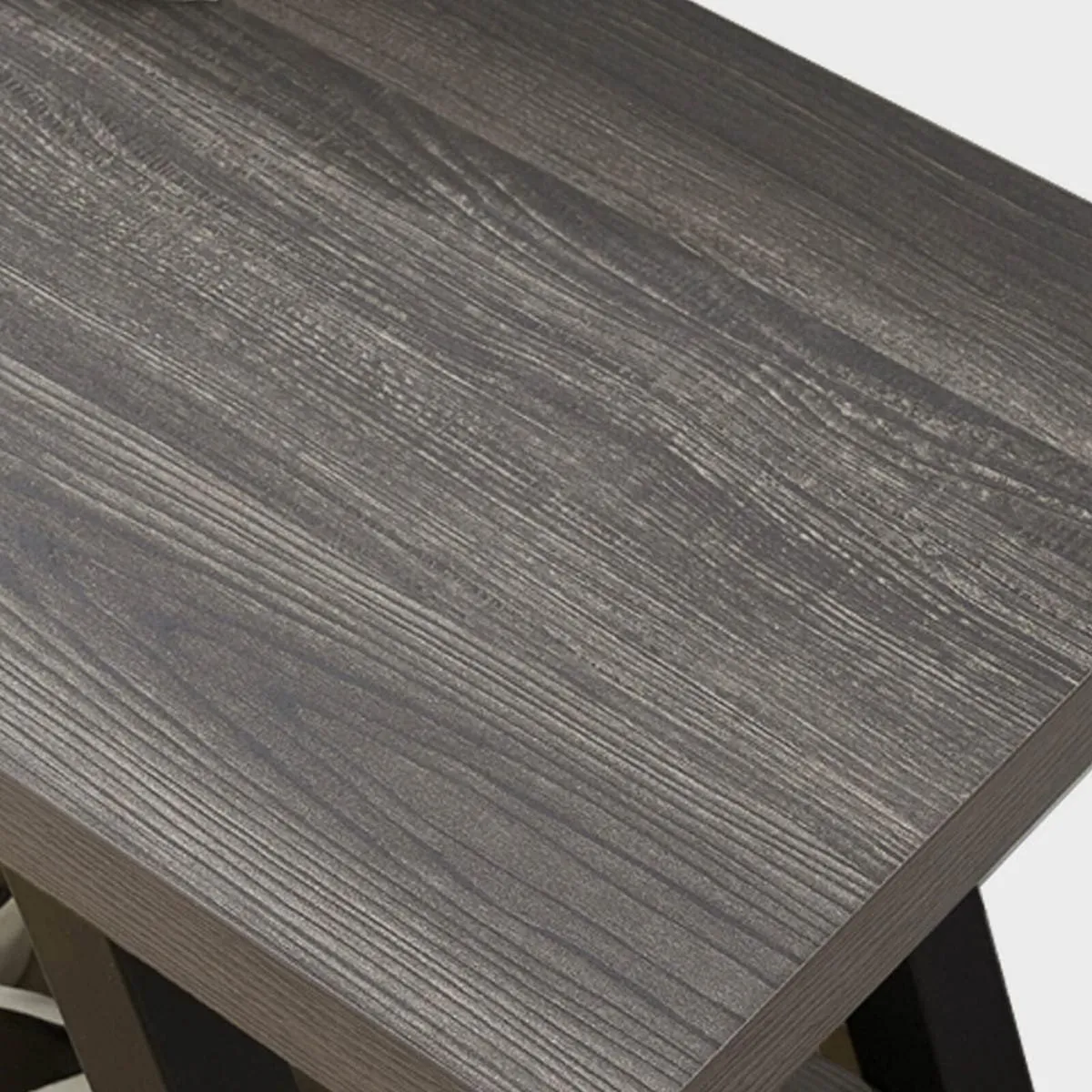 Entryway Bench with Storage Industrial Wood Metal - Image 3