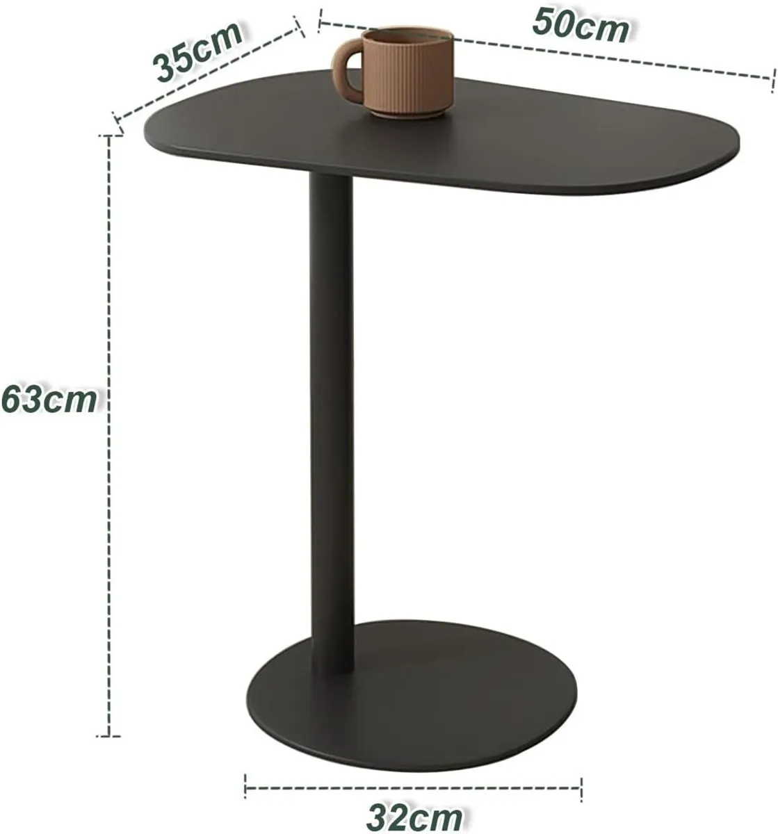 Metal C Shaped Side Table Modern End for Sofa/Bed - Image 2
