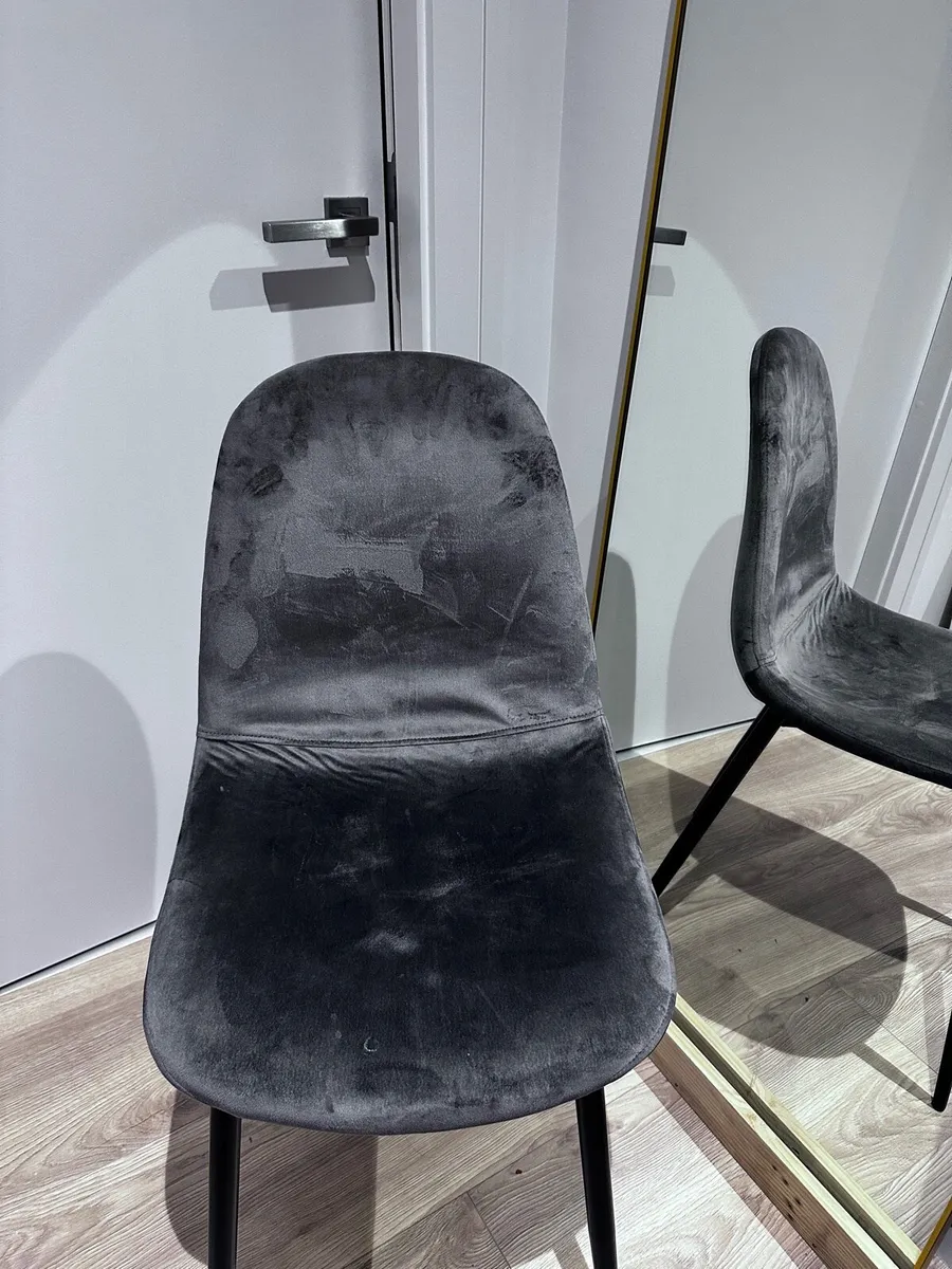 Gray Velvet Chairs 2pcs