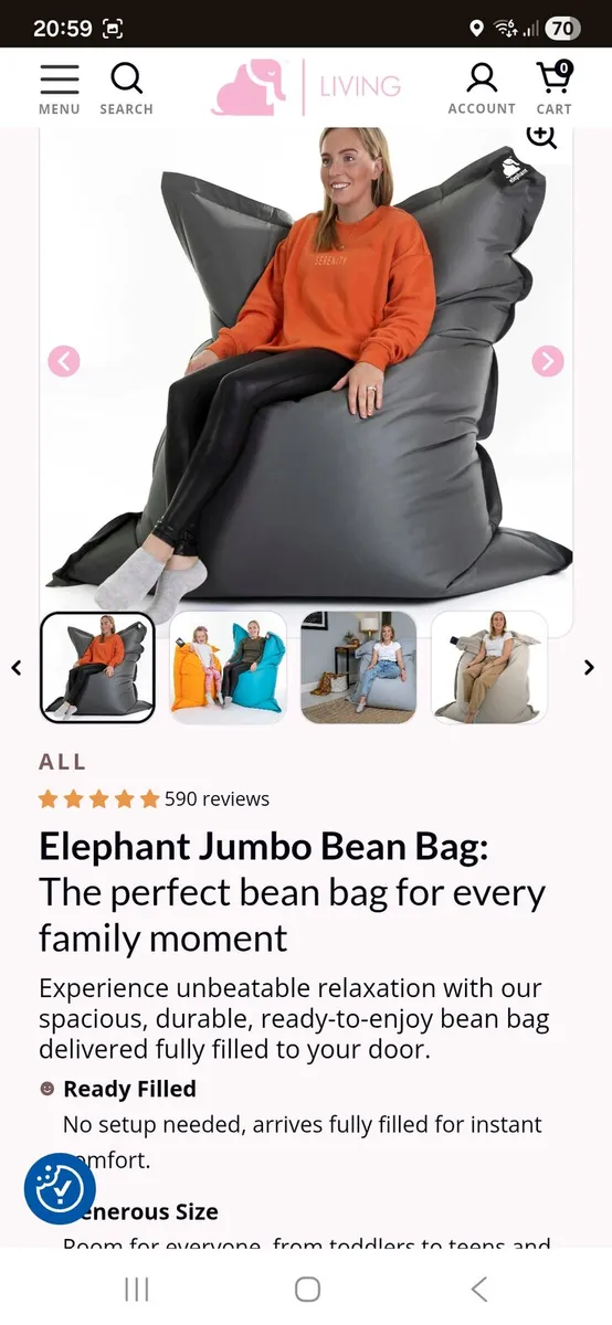 Elephant  living bean bags - Image 1