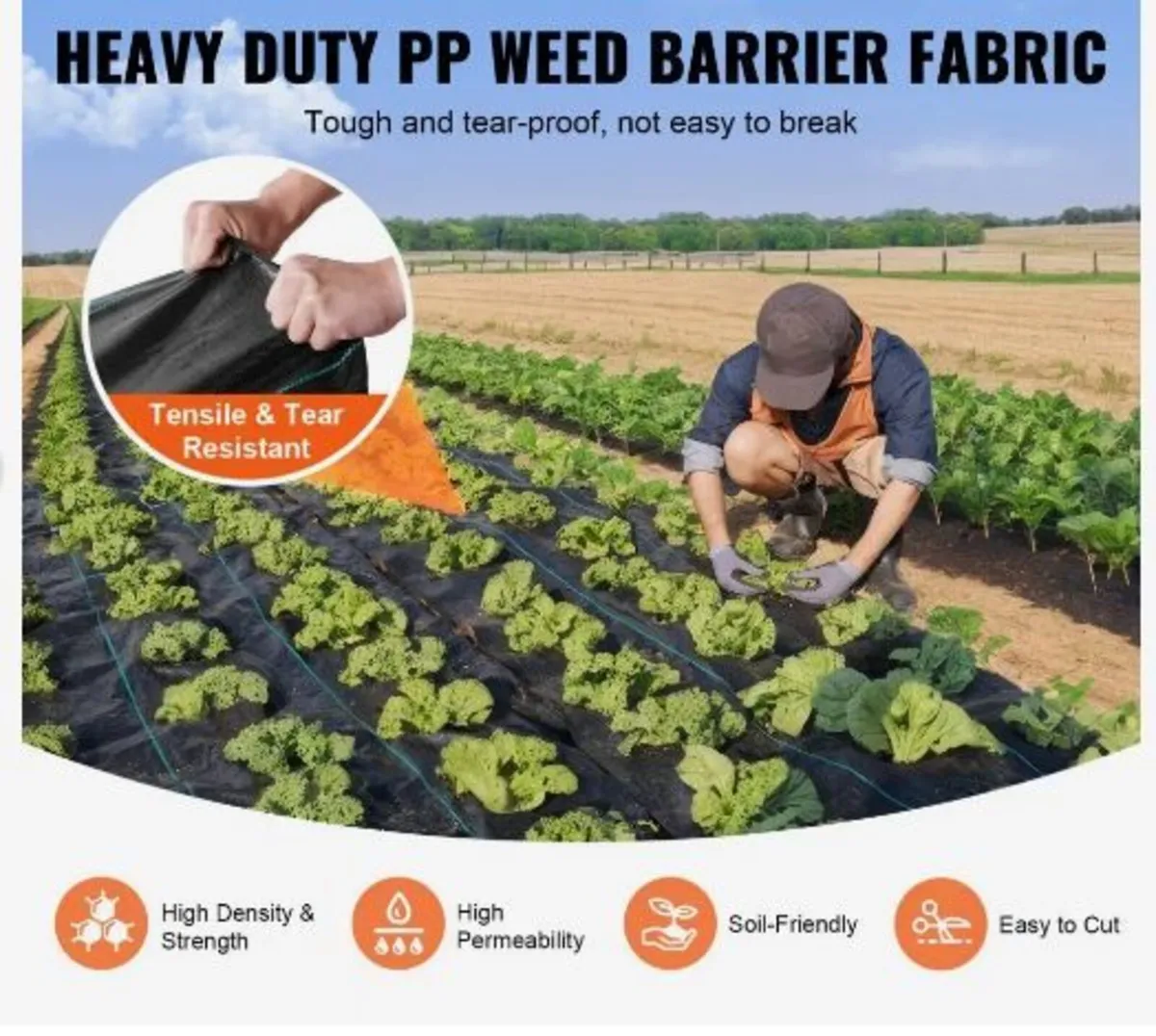 4FTx300FT Premium Heavy Duty Weed Barrier Landscap - Image 2