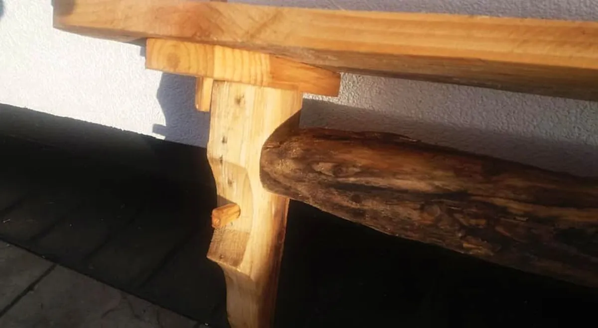 Rustic Driftwood Stove Mantle / Floating Shelf - Image 3