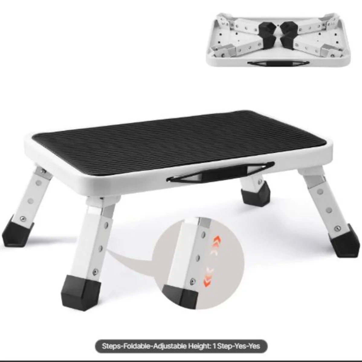 Step Stool 1-Step 150KG Capacity, Folding Steel - Image 1