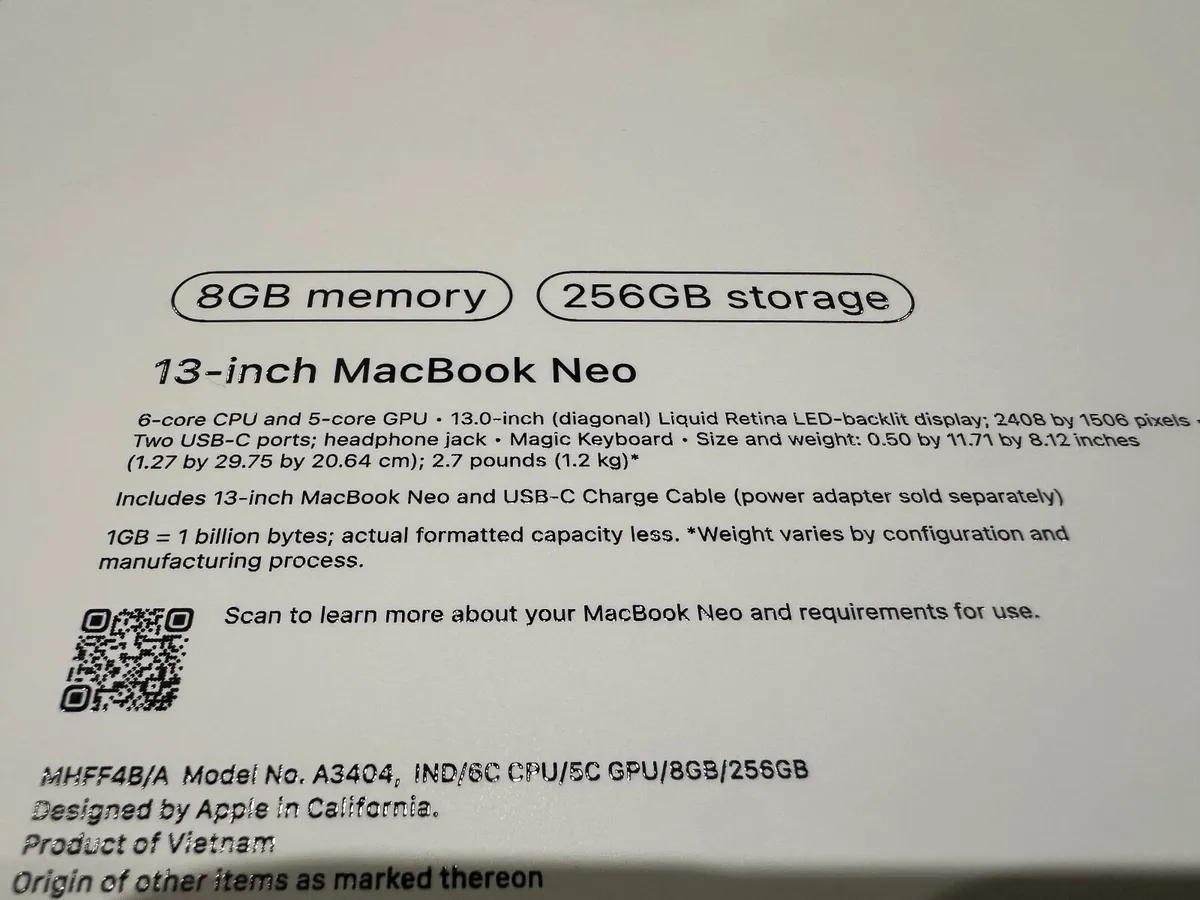 MacBook Neo 256GB - Brand New with Receipt - Image 3