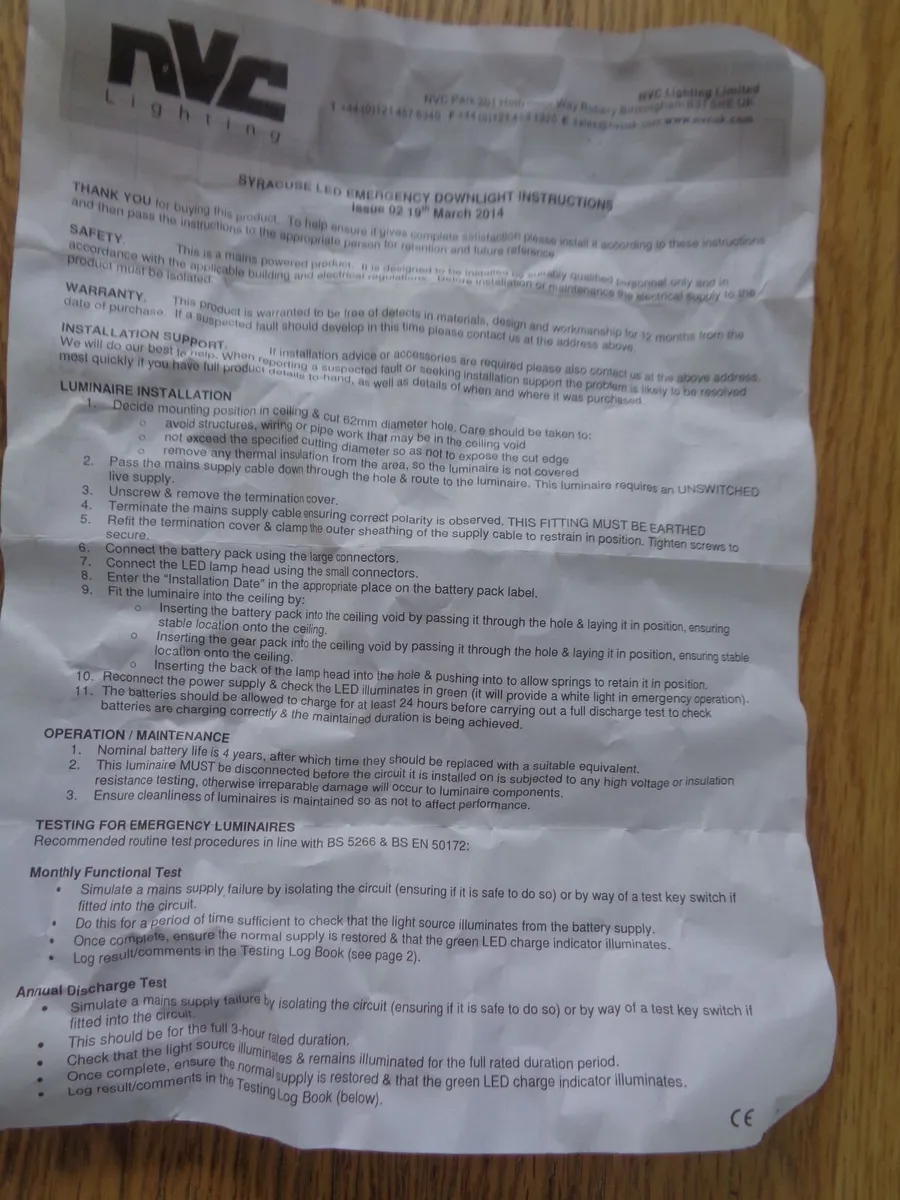 NVC Emergency Downlights x 2 for Sale - Image 3