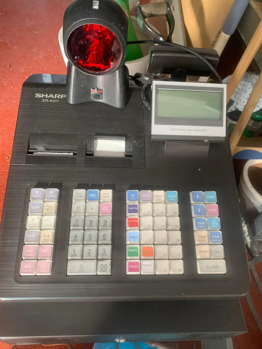Sharp cash register +scanner