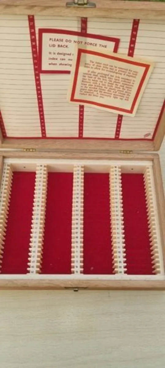Vintage wooden slide storage box - Image 4