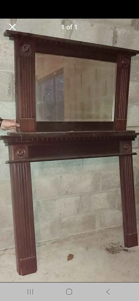 Fireplace with mirror