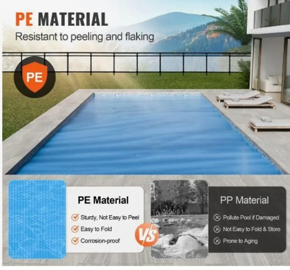 Solar Pool Cover, 24 x 12 ft Rectangle Solar Blank - Image 4