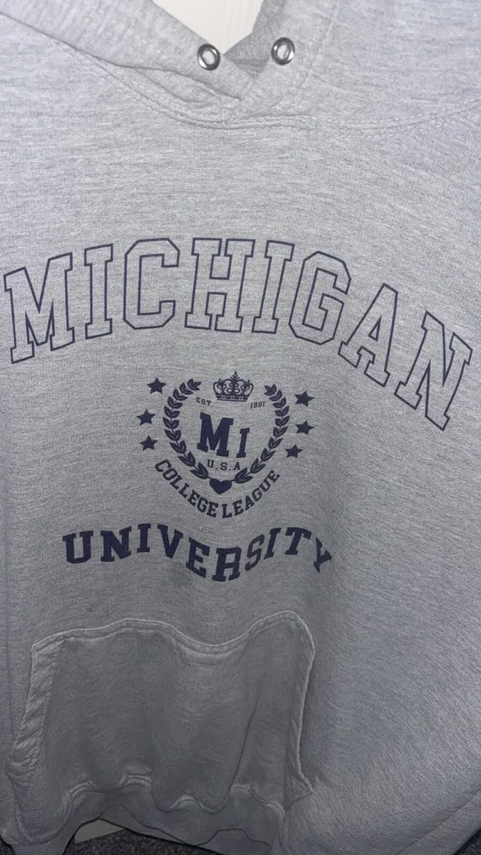Michigan University Grey Hoodie - Image 2