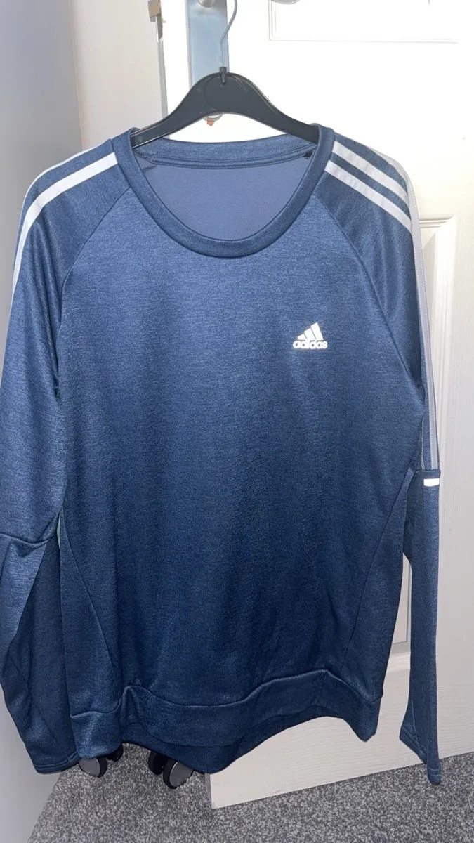 Adidas Blue Long Sleeved Jumper - Image 1