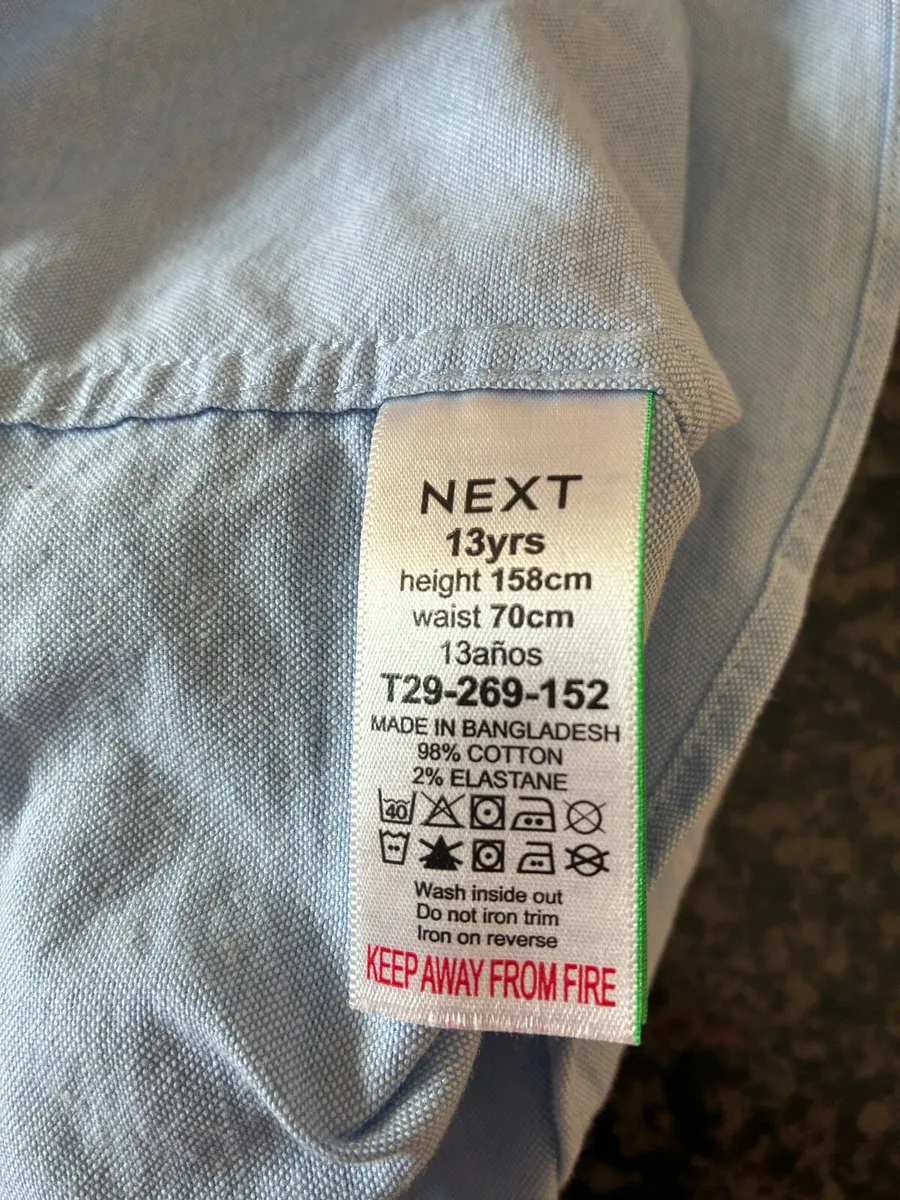 Boys Light Blue short sleeve shirt - Image 3