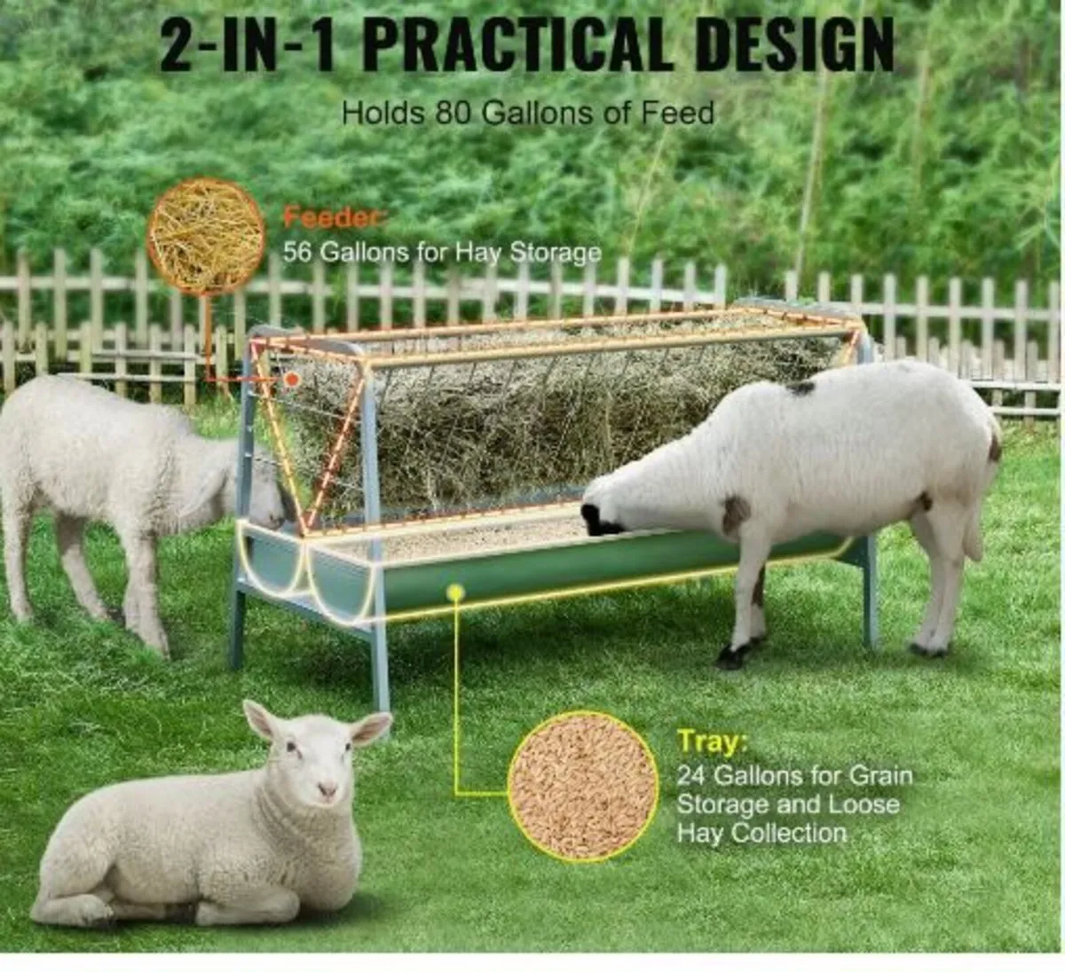 Livestock Hay Feeder, 2 in 1 - Image 2