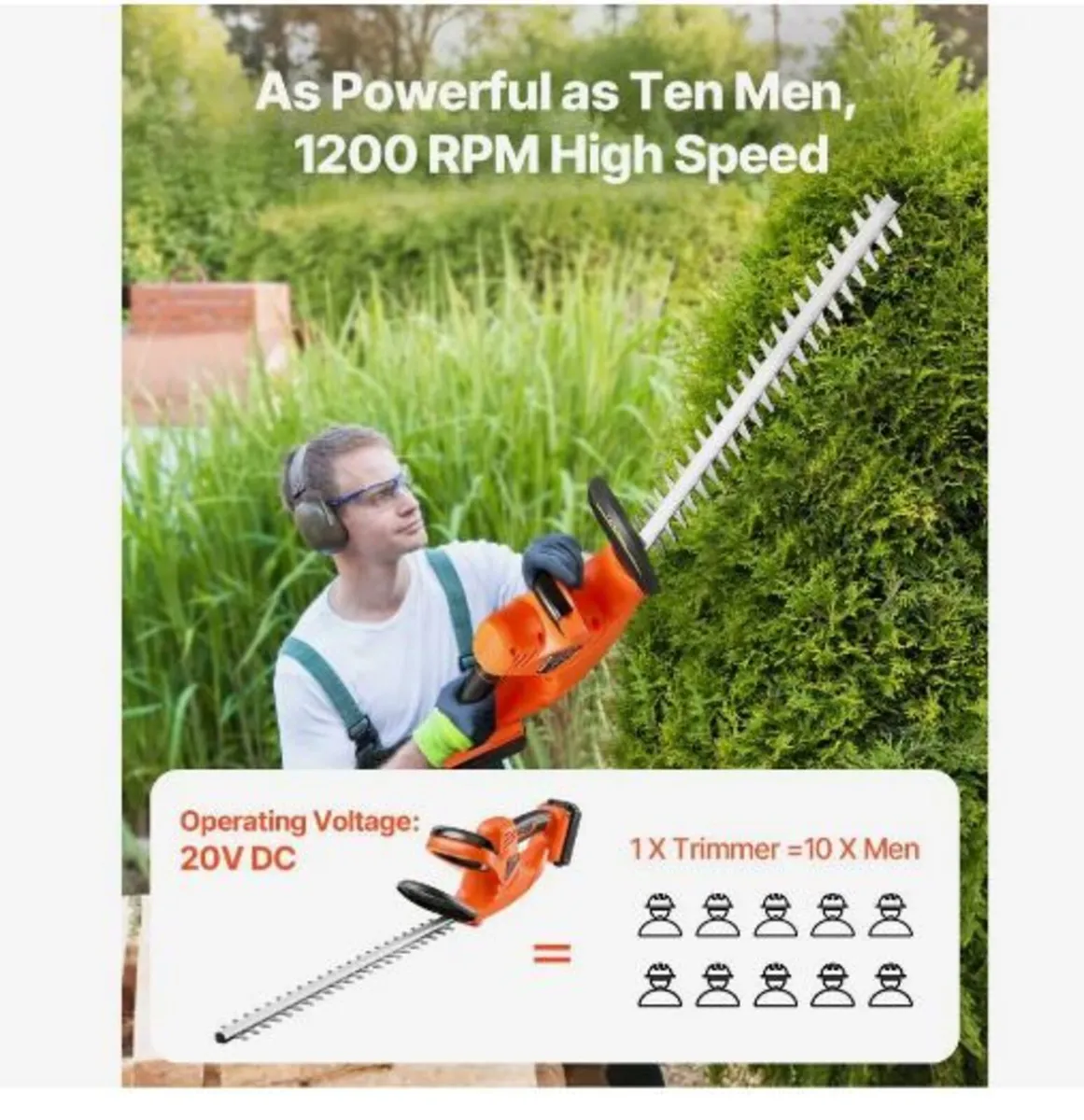 Electric Hedge Trimmer, 1200 RPM - Image 3