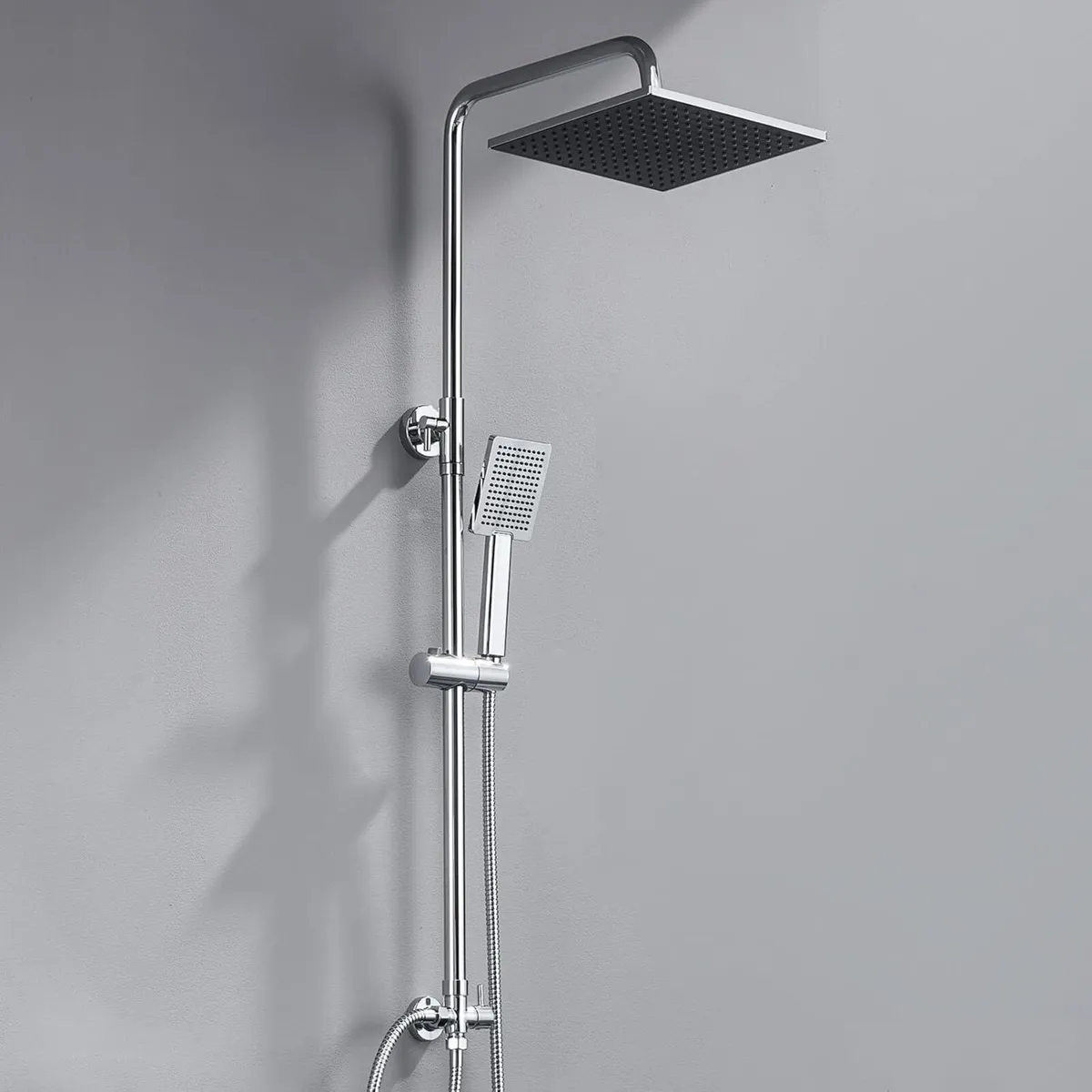 Adjustable Shower Riser Rail Kit with 10 Square - Image 1