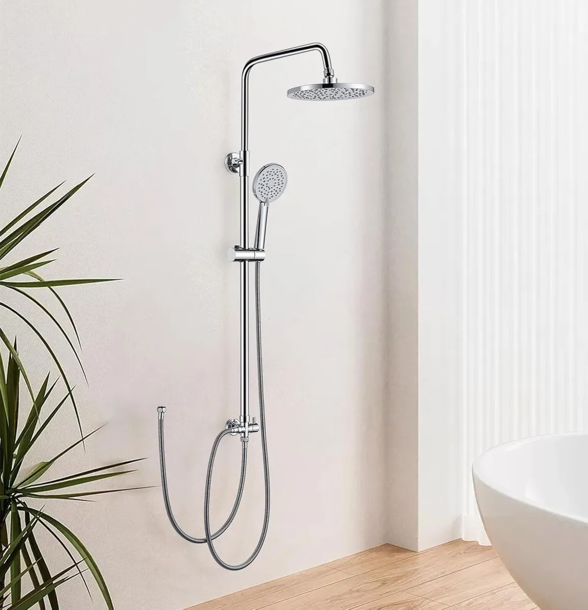 Shower Riser Rail Kit Stainless Steel and Head - Image 2