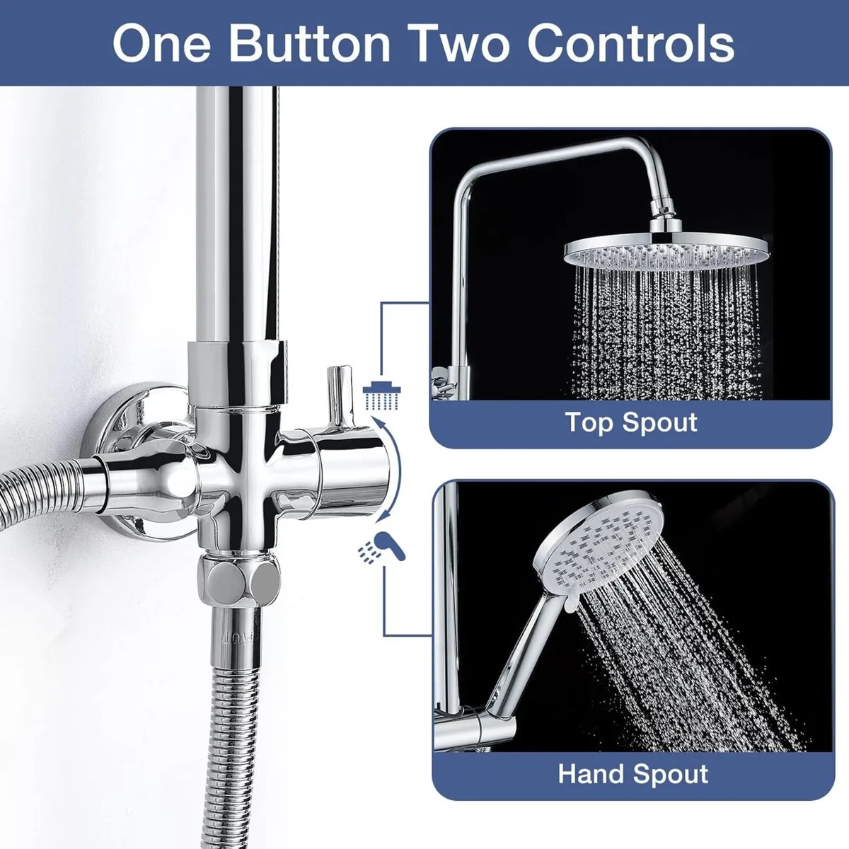 Shower Riser Rail Kit Stainless Steel and Head - Image 4