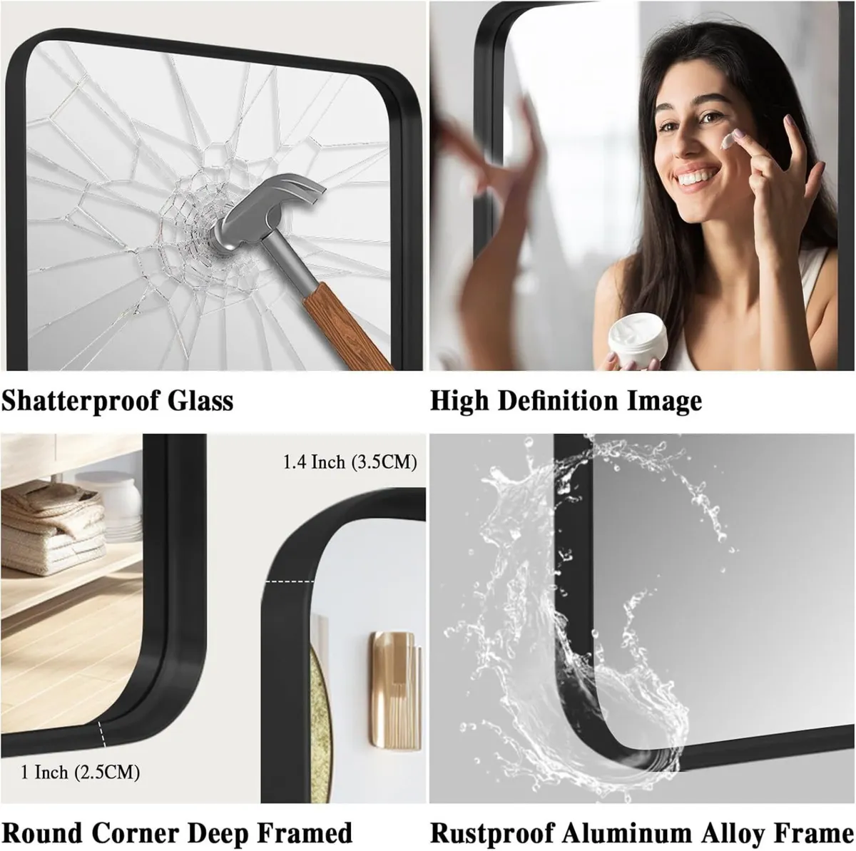 Wall Mirror 50x75 CM Wall-Mounted Bathroom Vanity - Image 4