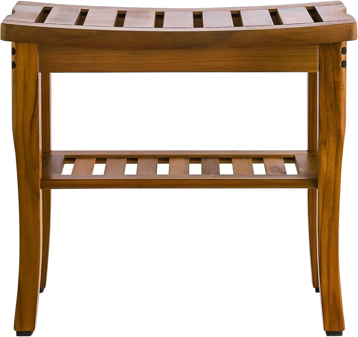 Teak Shower Bench Spa Bath Stool with Storage - Image 4