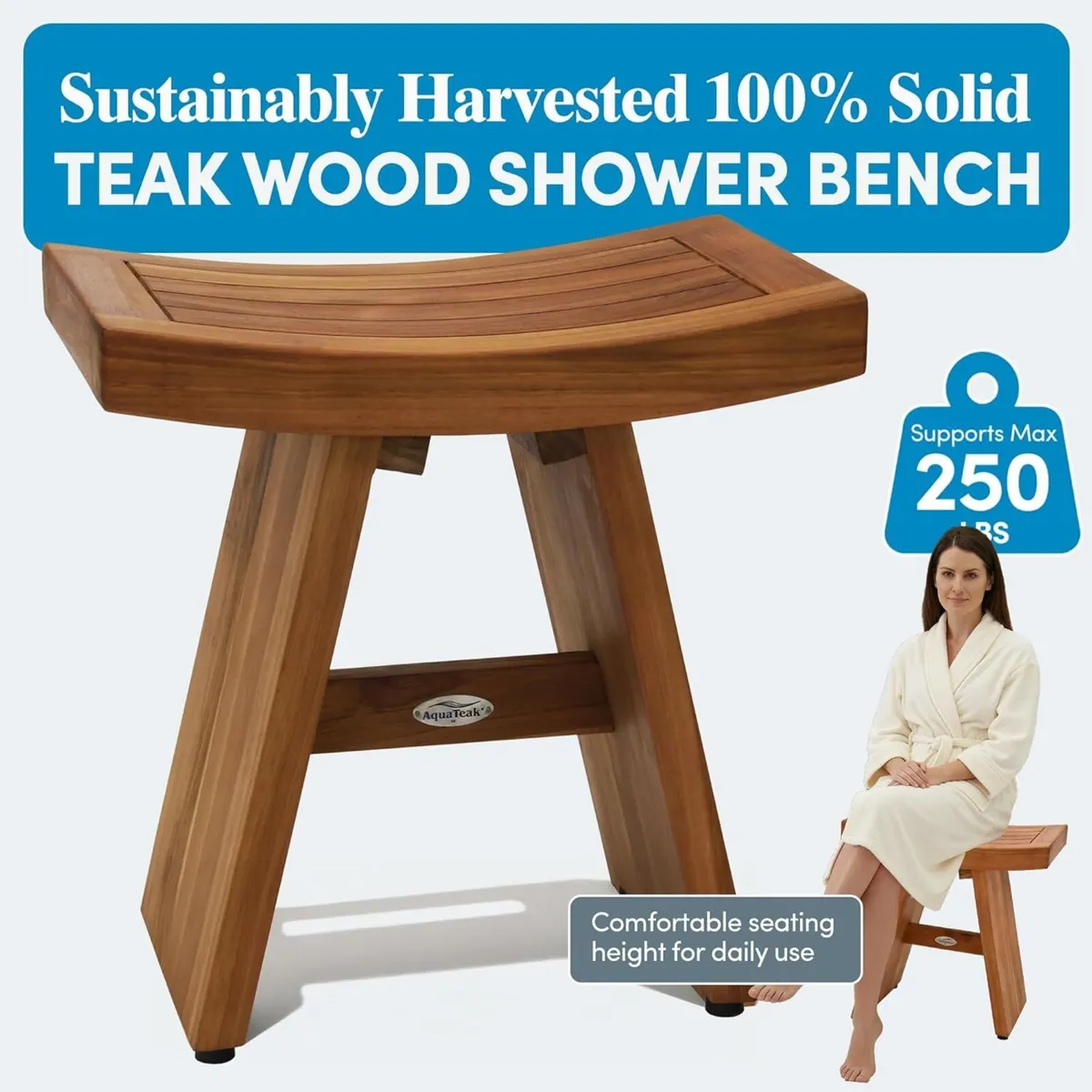 The Original Asia 18 Teak Shower Bench - Image 4