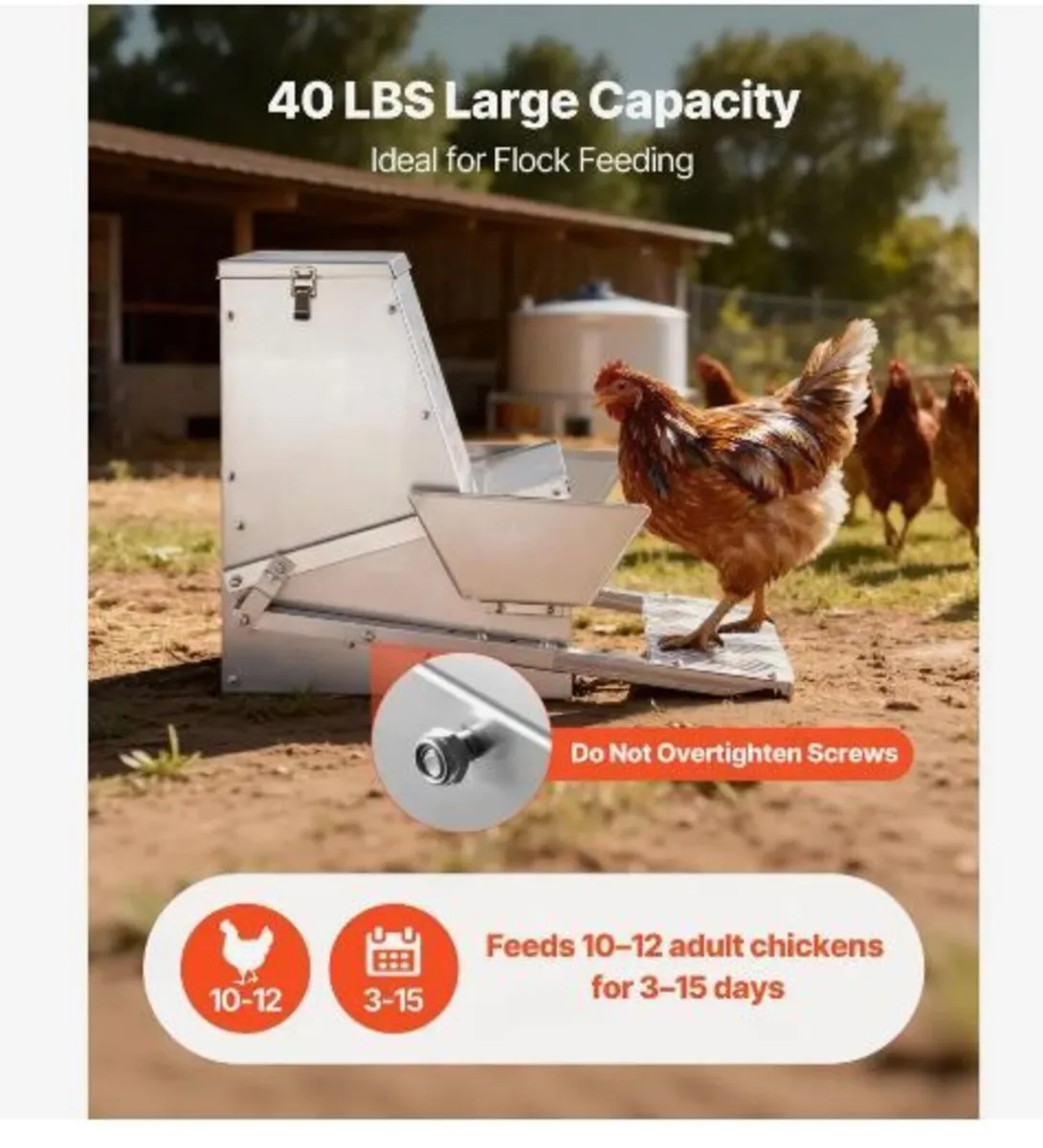 Automatic Chicken Feeder, 18.14 kg Capacity - Image 4